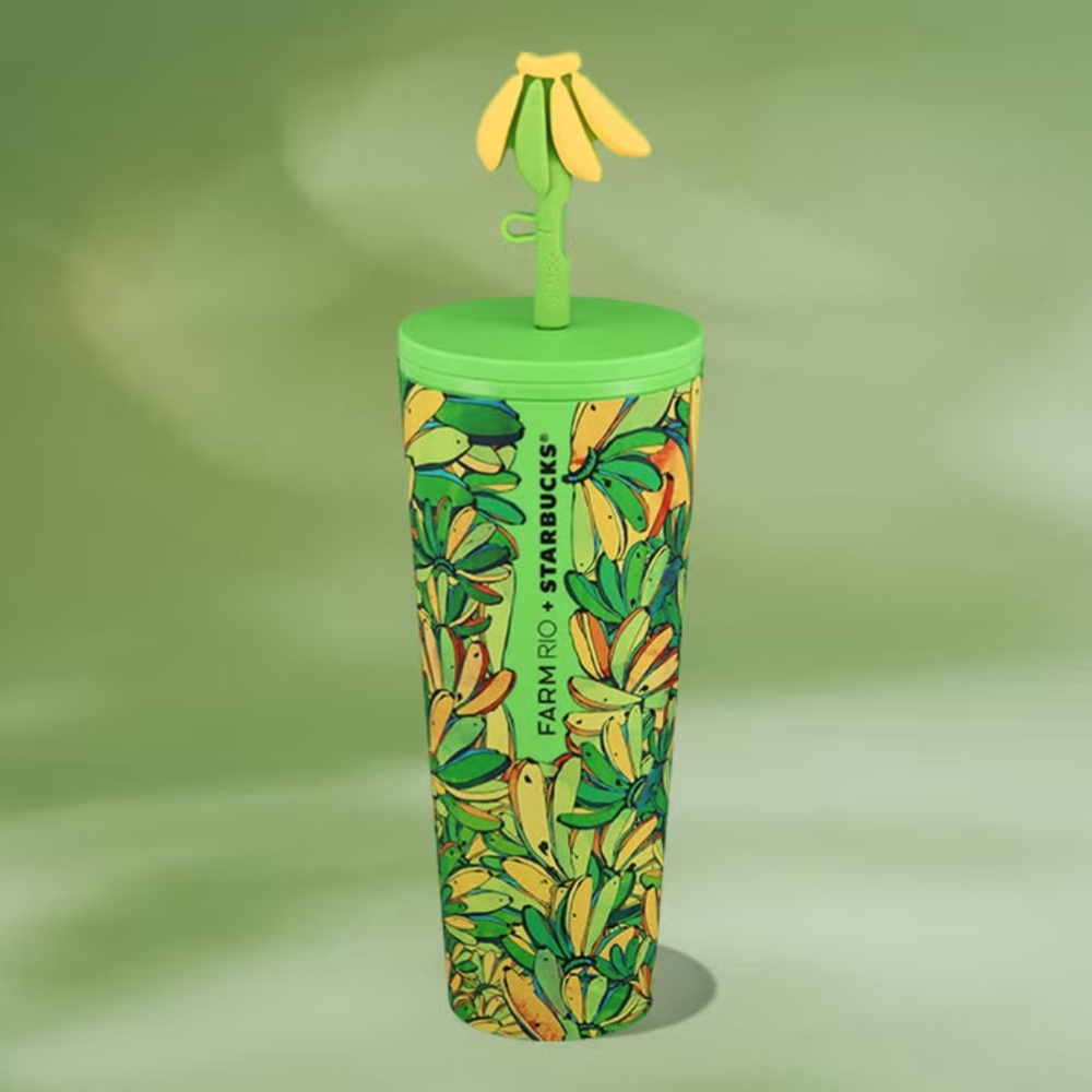 Starbucks FARM RIO Green and Yellow Coffee Tumbler NEW